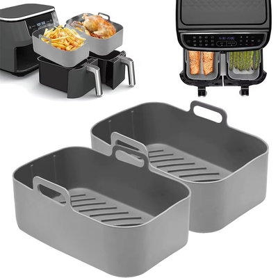 Fornitori di pentole in silicone quadrato di qualità alimentare per Ninjas Fritura a aria doppia Riutilizzabile e senza bastone