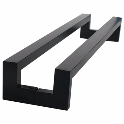 Armadietto bar quadrato nero, porta cassettiera, manici in acciaio inossidabile, hardware moderno