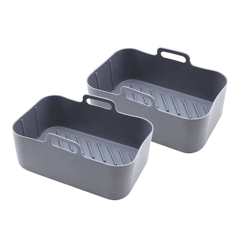 Fornitori di pentole in silicone quadrato di qualità alimentare per Ninjas Fritura a aria doppia Riutilizzabile e senza bastone
