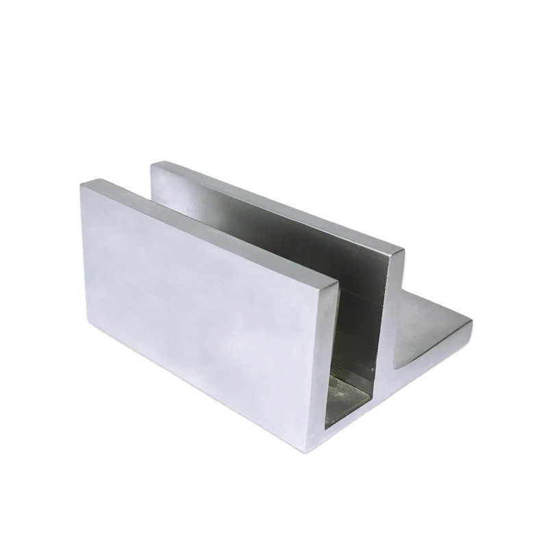 Parti di hardware OEM CNC Clampo a vetro a forma di F con e materiale in acciaio inossidabile